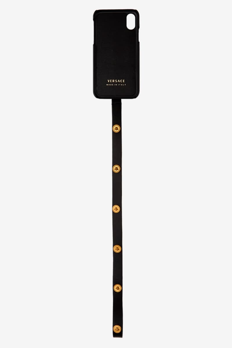 ヴェルサーチェ アイフォンケース Versace Tribute Medusa iPhone X Case Release Black Gold SSENSE Strap