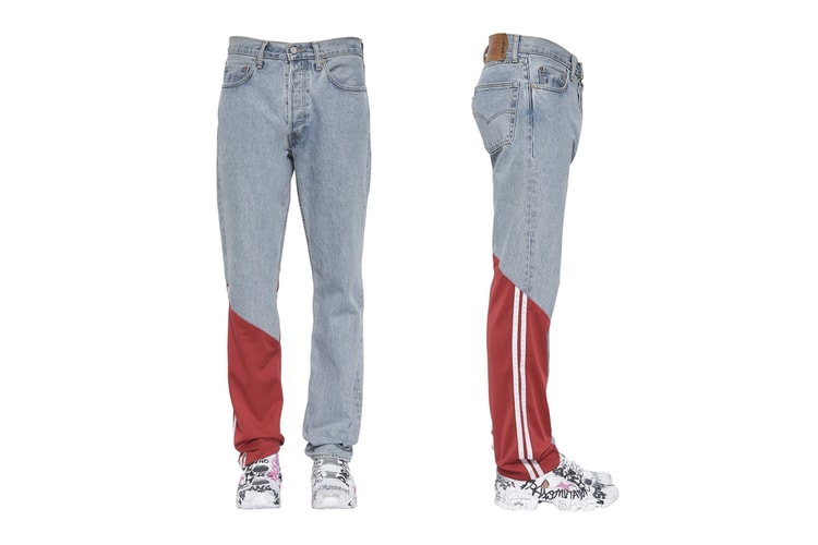 Vetements x Levis よりデニム地にトラックパンツをドッキングさせた異色のジーンズが登場