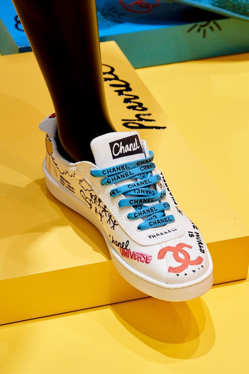 Chanel Pharrell SS19 Collection Seoul Debut Pharrell Williams Karl Lagerfeld jewelry clothes loafers bags accessories bucket hat release info price drop date 