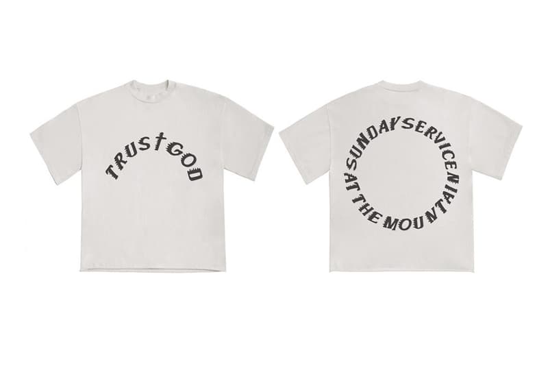 Buy Kanye west YEEZY Sunday Service Coachella Merch clothing apparel holy spirit on the mountatintop trust god jesus walks church socks crewneck sweatpants t shirt tee long sleeve fire sun poncho bone oxen tie dye black white