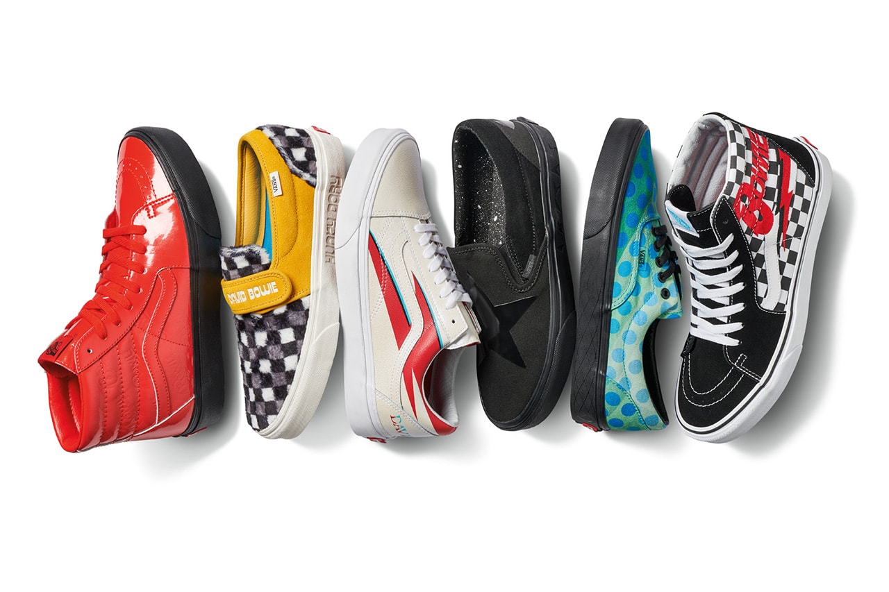 Vans David Bowie Capsule Collection Spring Summer 2019 SS19 Drop Release Date Information Clothing T-Shirts Sneakers Footwear Hats Old Skool SK8-Hi Slip On Ziggy Stardust Aladdin Sane Classic Era Space Oddity “the man who fell to earth”