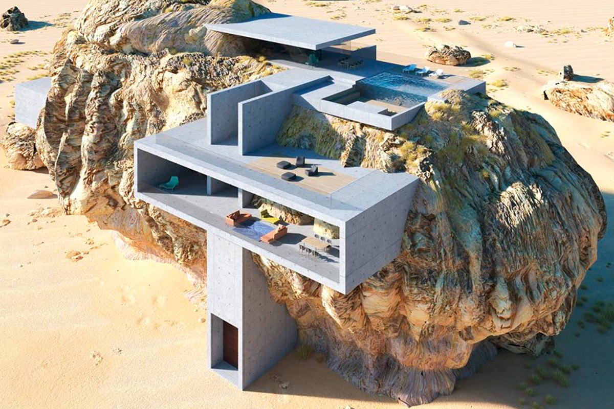 建築 デザイン アイディア 発想 3D コンセプト House Inside a Rock Amey Kandalgaonkar