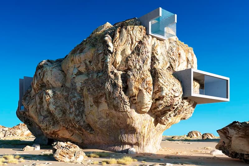 建築 デザイン アイディア 発想 3D コンセプト House Inside a Rock Amey Kandalgaonkar