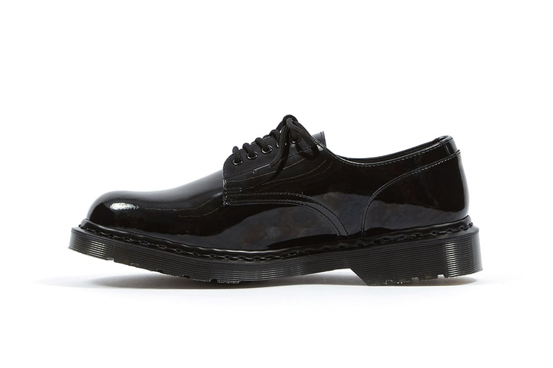 フラグメント x ドクターマーチン 藤原ヒロシ Dr Martens x fragment design Hollingborn Derby Hiroshi Fujiwara Sneaker Footwear Release Patent Leather 1461 Limited Edition Goodhood Raffle Closer Look