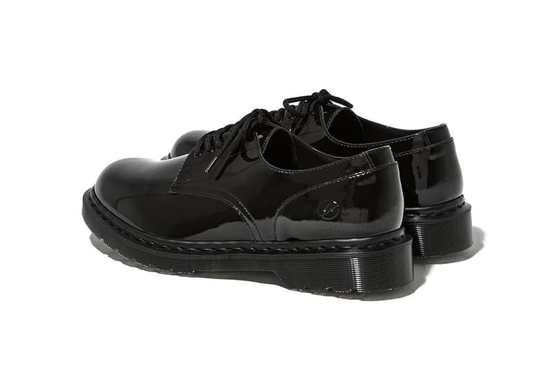 フラグメント x ドクターマーチン 藤原ヒロシ Dr Martens x fragment design Hollingborn Derby Hiroshi Fujiwara Sneaker Footwear Release Patent Leather 1461 Limited Edition Goodhood Raffle Closer Look