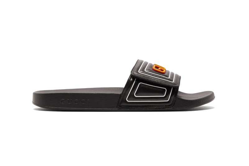 グッチ Gucci GG Cut-Out & Logo Leather Rubber Slides Release matchesfashion.com ss19 spring/summer 2019 sandals loungewear embroidered 1284989 1284990 pre-aw 19 f/w 19 autumn winter fall winter