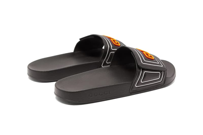 グッチ Gucci GG Cut-Out & Logo Leather Rubber Slides Release matchesfashion.com ss19 spring/summer 2019 sandals loungewear embroidered 1284989 1284990 pre-aw 19 f/w 19 autumn winter fall winter