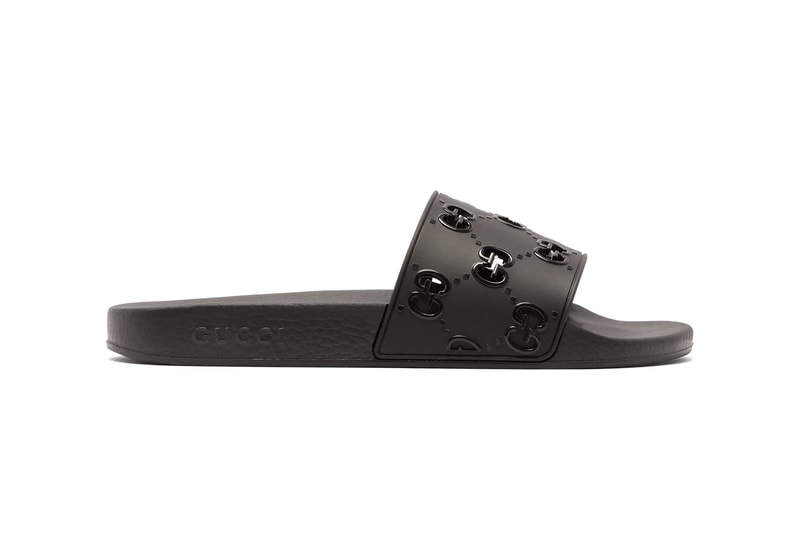 グッチ Gucci GG Cut-Out & Logo Leather Rubber Slides Release matchesfashion.com ss19 spring/summer 2019 sandals loungewear embroidered 1284989 1284990 pre-aw 19 f/w 19 autumn winter fall winter