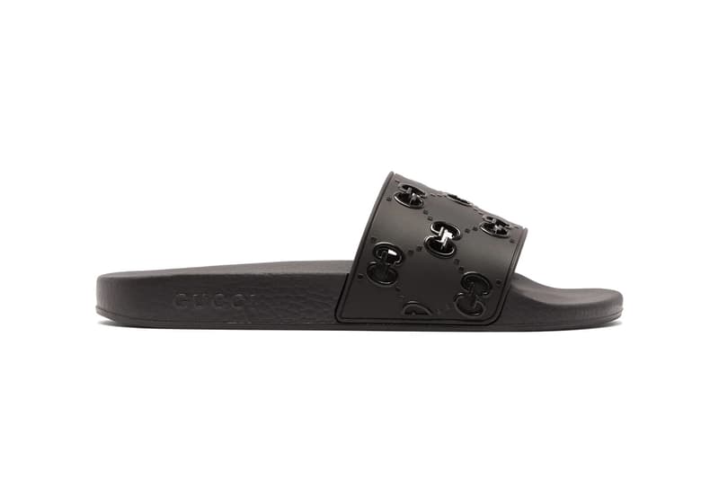 グッチ Gucci GG Cut-Out & Logo Leather Rubber Slides Release matchesfashion.com ss19 spring/summer 2019 sandals loungewear embroidered 1284989 1284990 pre-aw 19 f/w 19 autumn winter fall winter