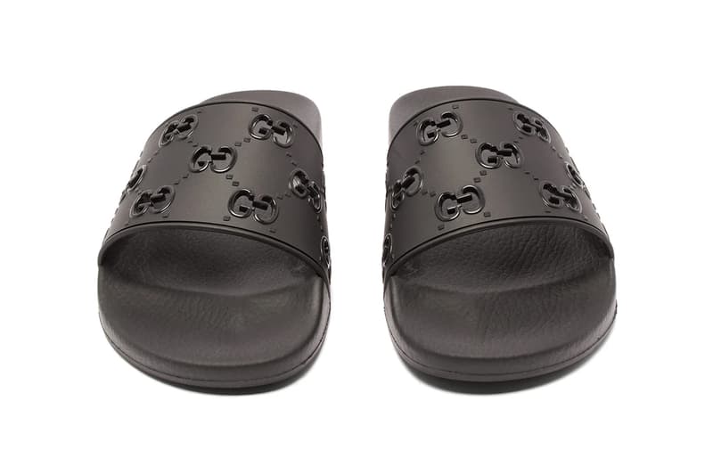 グッチ Gucci GG Cut-Out & Logo Leather Rubber Slides Release matchesfashion.com ss19 spring/summer 2019 sandals loungewear embroidered 1284989 1284990 pre-aw 19 f/w 19 autumn winter fall winter