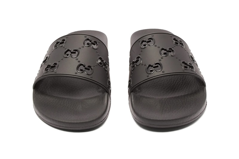 グッチ Gucci GG Cut-Out & Logo Leather Rubber Slides Release matchesfashion.com ss19 spring/summer 2019 sandals loungewear embroidered 1284989 1284990 pre-aw 19 f/w 19 autumn winter fall winter