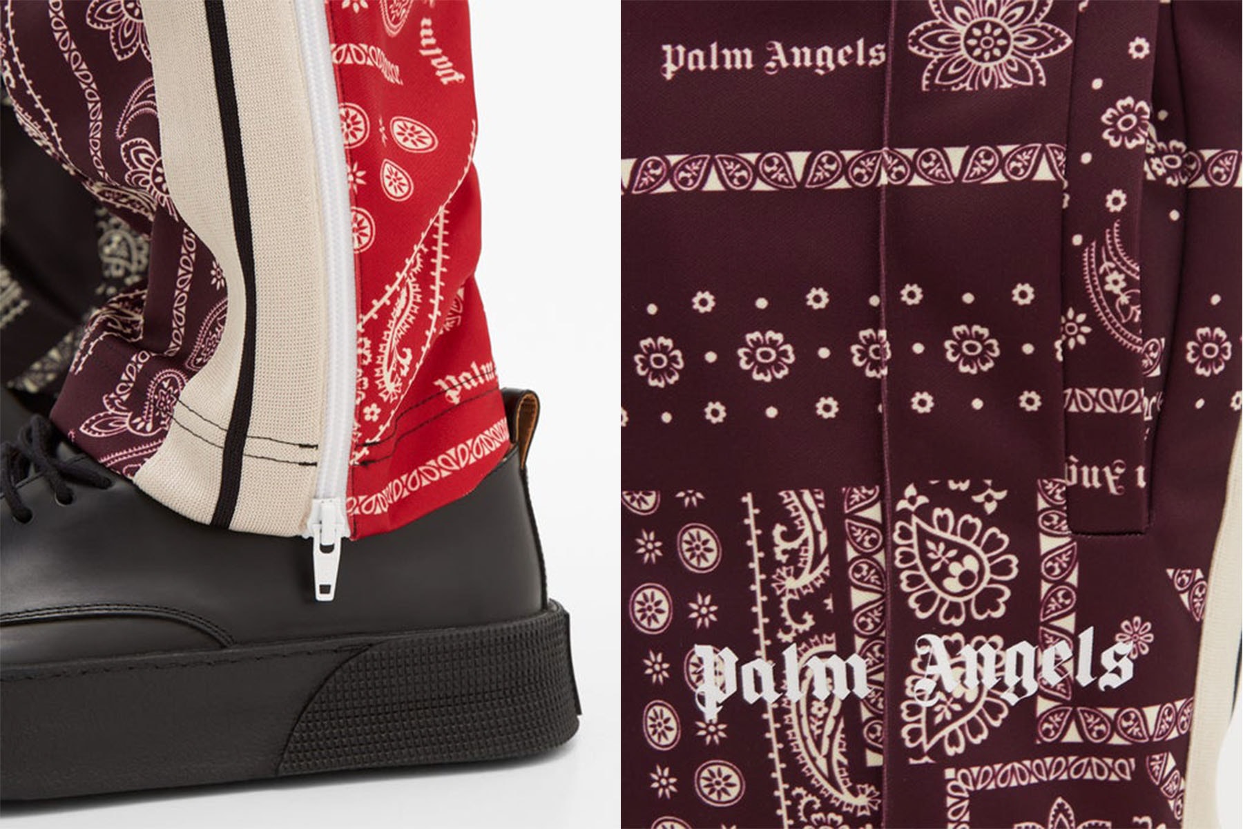 パーム・エンジェルスがバンダナ柄を採用したトラックパンツをリリース Palm Angels Patchwork-bandana jersey track pants