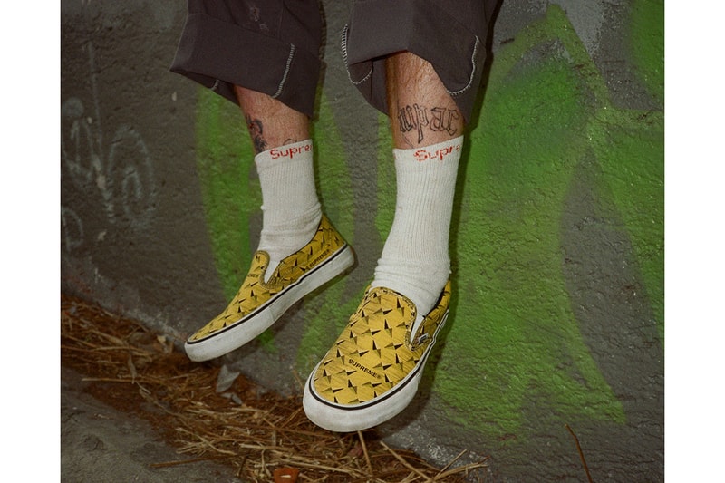 シュプリーム x ヴァンズ Supreme x Vans から2019年春夏の最新コラボフットウェア Sk8-Hi Pro & Slip-On Pro が登場 Supreme x Vans SS19 "Diamond Plate" Collection Sk8-Hi Pro Slip-On Pro Red Yellow White Suede Canvas