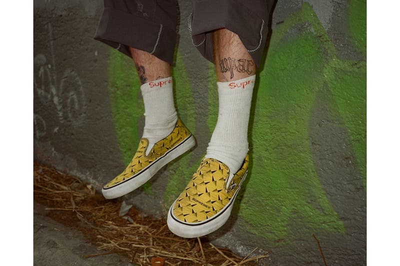 シュプリーム x ヴァンズ Supreme x Vans から2019年春夏の最新コラボフットウェア Sk8-Hi Pro & Slip-On Pro が登場 Supreme x Vans SS19 "Diamond Plate" Collection Sk8-Hi Pro Slip-On Pro Red Yellow White Suede Canvas