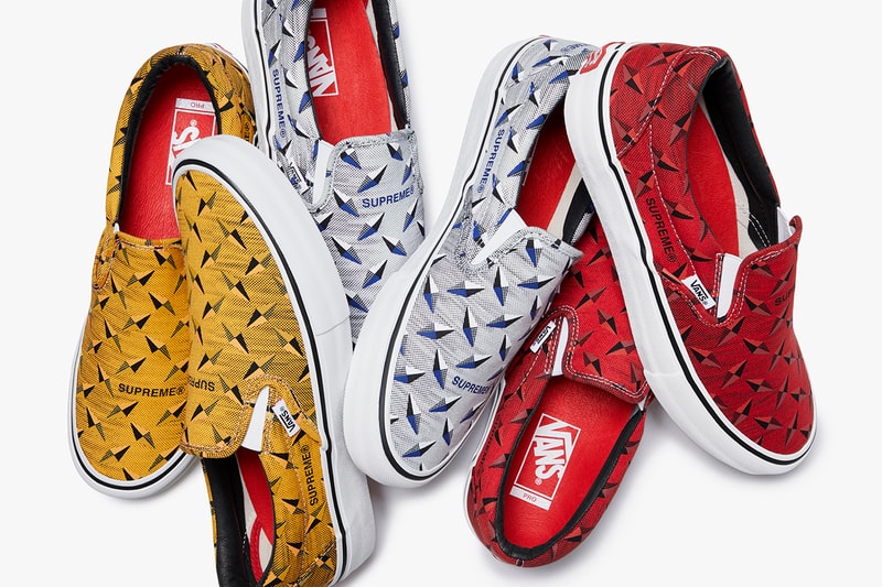 シュプリーム x ヴァンズ Supreme x Vans から2019年春夏の最新コラボフットウェア Sk8-Hi Pro & Slip-On Pro が登場 Supreme x Vans SS19 "Diamond Plate" Collection Sk8-Hi Pro Slip-On Pro Red Yellow White Suede Canvas