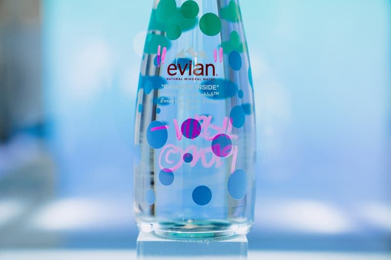ヴァージル・アブロー エビアン コラボポップアップ Virgil Abloh x Evian "Drip Drop" Pop-Up Event, Inside Look bottles soma one drop make a rainbow exclusive raffle giveaway signed new york nyc may 9 2019
