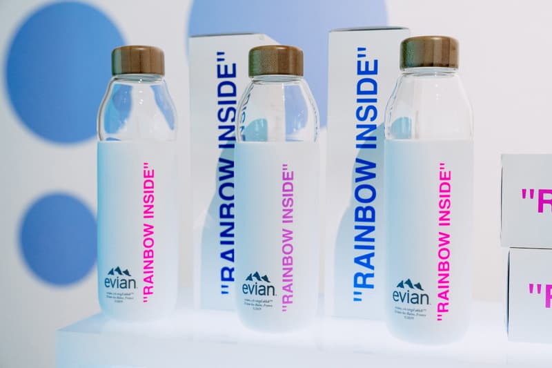 ヴァージル・アブロー エビアン コラボポップアップ Virgil Abloh x Evian "Drip Drop" Pop-Up Event, Inside Look bottles soma one drop make a rainbow exclusive raffle giveaway signed new york nyc may 9 2019