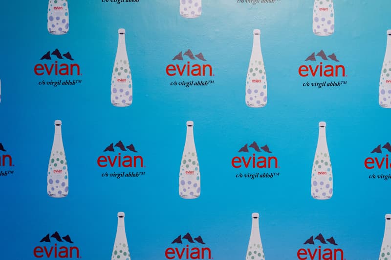 ヴァージル・アブロー エビアン コラボポップアップ Virgil Abloh x Evian "Drip Drop" Pop-Up Event, Inside Look bottles soma one drop make a rainbow exclusive raffle giveaway signed new york nyc may 9 2019