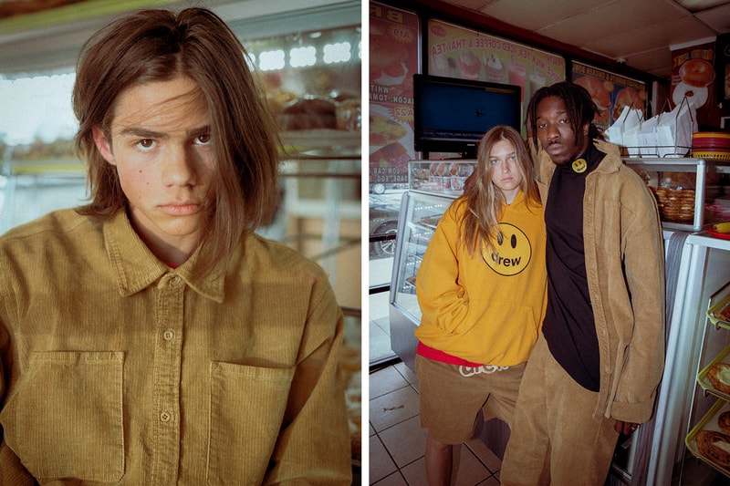 ドリューハウス Drew House 2019 新作 コレクション Collection Corduroy and Smiley Face California Los Angeles hotel slippers unisex brown
