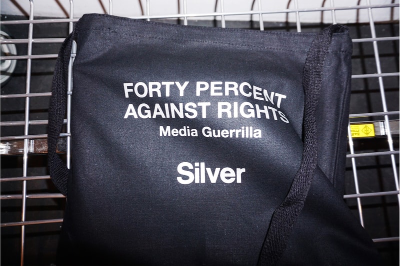 FORTY PERCENTS AGAINST RIGHTS® シルバー  フォーティーパーセント アゲインスト ライツ Silver 限定 コラボ Tシャツ バッグ 発売