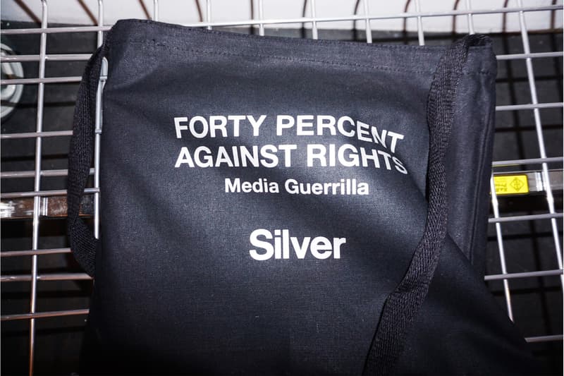 FORTY PERCENTS AGAINST RIGHTS® シルバー フォーティーパーセント アゲインスト ライツ Silver 限定 コラボ Tシャツ バッグ 発売