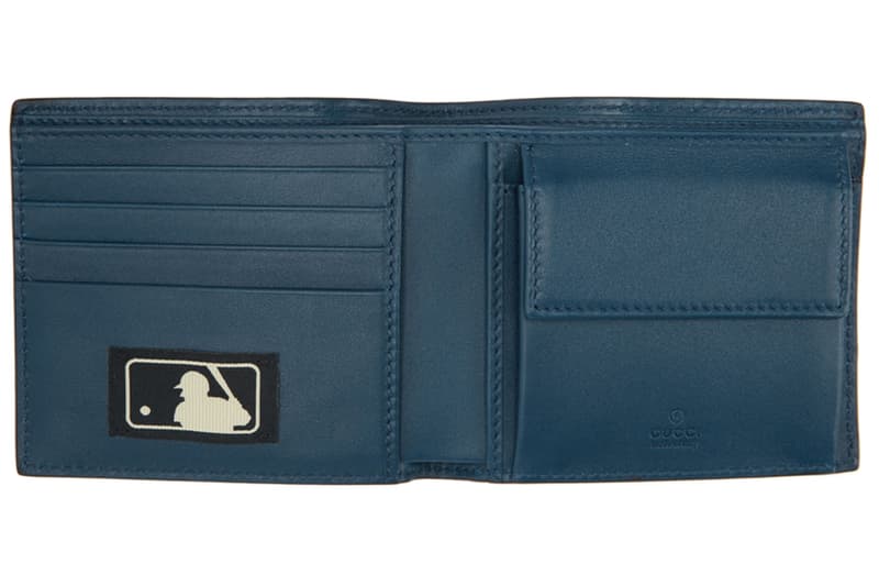 グッチ Gucci ニューヨーク ヤンキース NY Yankees Patch Wallet Blue MLB Baseball Collaboration bi fold