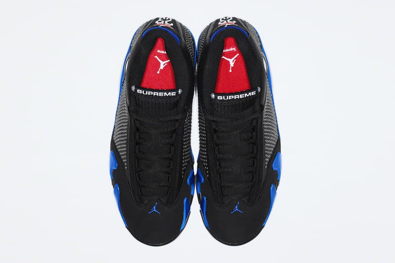 Supreme Air Jordan XIV 14 Official Look black blue White Michael Jordan Release Info Date Price