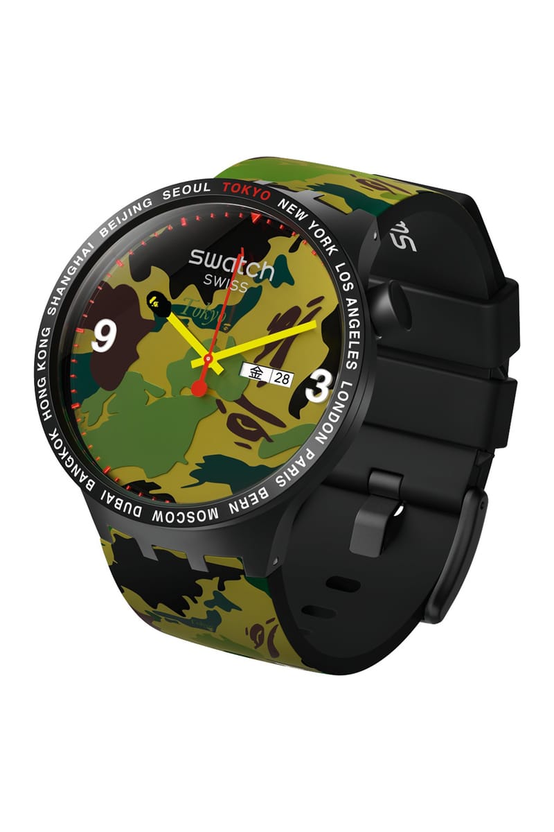 超激得定番【美品】Swatch × BAPE 腕時計 ブラック ウォッチ 時計 スウォッチ 時計