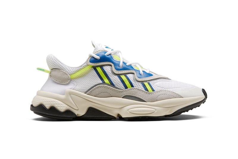  アディダス オリジナルス アディダス シューズ オズウィーゴ　スニーカー　MUTATION（突然変異）　adidas Originals Ozweego Solar Yellow Blue adiPRENE midsole the three stripes mesh chunky dad shoe sneakers retro vintage ozweego 3