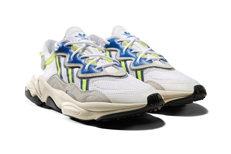  アディダス オリジナルス アディダス シューズ オズウィーゴ　スニーカー　MUTATION（突然変異）　adidas Originals Ozweego Solar Yellow Blue adiPRENE midsole the three stripes mesh chunky dad shoe sneakers retro vintage ozweego 3