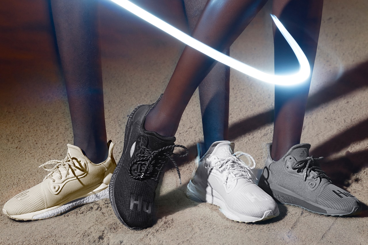 adidas アディダス Pharrell Williams ファレル・ウィリアムス コラボ 新作フットウェア SolarHu PRD Glide "Greyscale" Pack Tonal Colorways Release Information Sneakers Drop PW Three Stripes White Black Grey Cream BOOST
