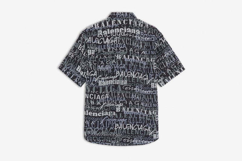 Balenciaga よりロゴをオールオーバー・プリントした新作シャツが登場 Mixed Typo Short Sleeves Shirt NOIR LAVE for Men