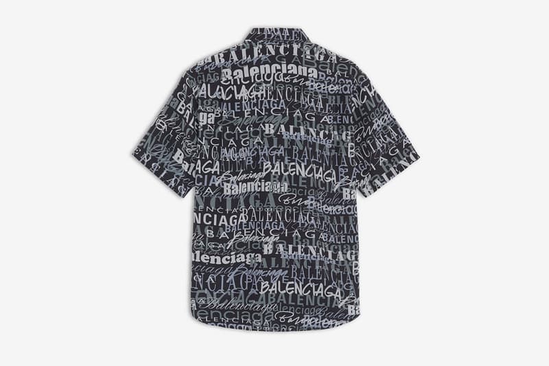 Balenciaga よりロゴをオールオーバー・プリントした新作シャツが登場 Mixed Typo Short Sleeves Shirt NOIR LAVE for Men