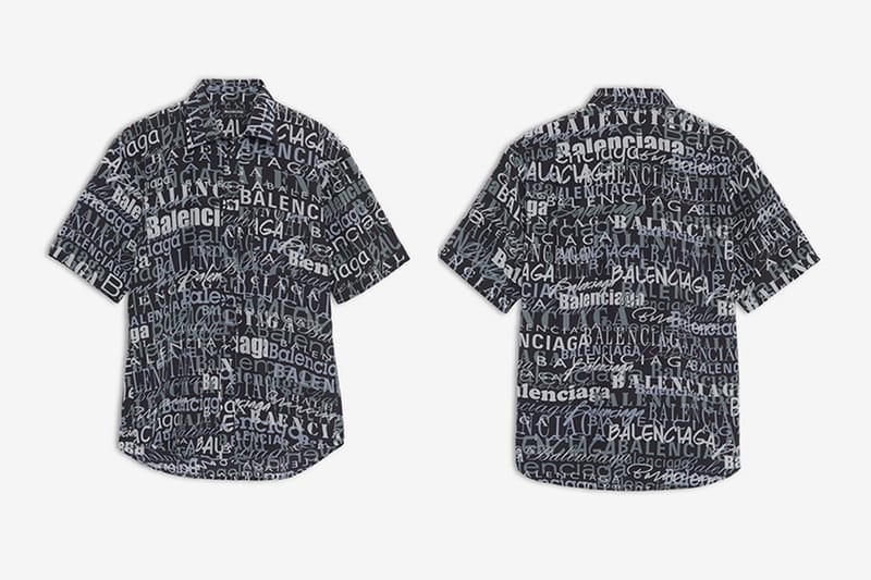 Balenciaga よりブランド名をオールオーバー・プリントした新作シャツが登場