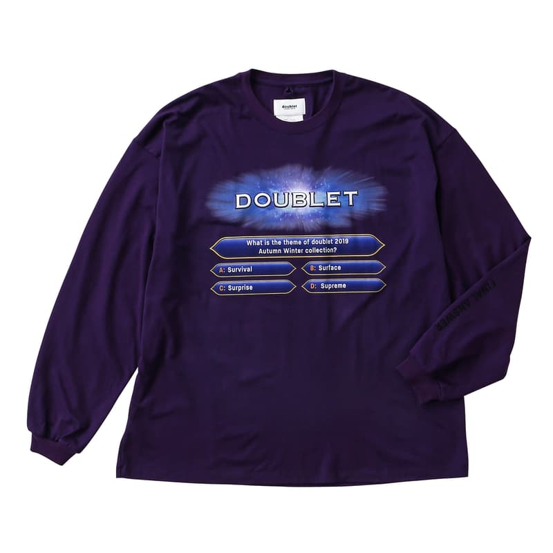 doublet wism ダブレット ウィズム クイズミリオネア コラボ Tシャツ オンライン