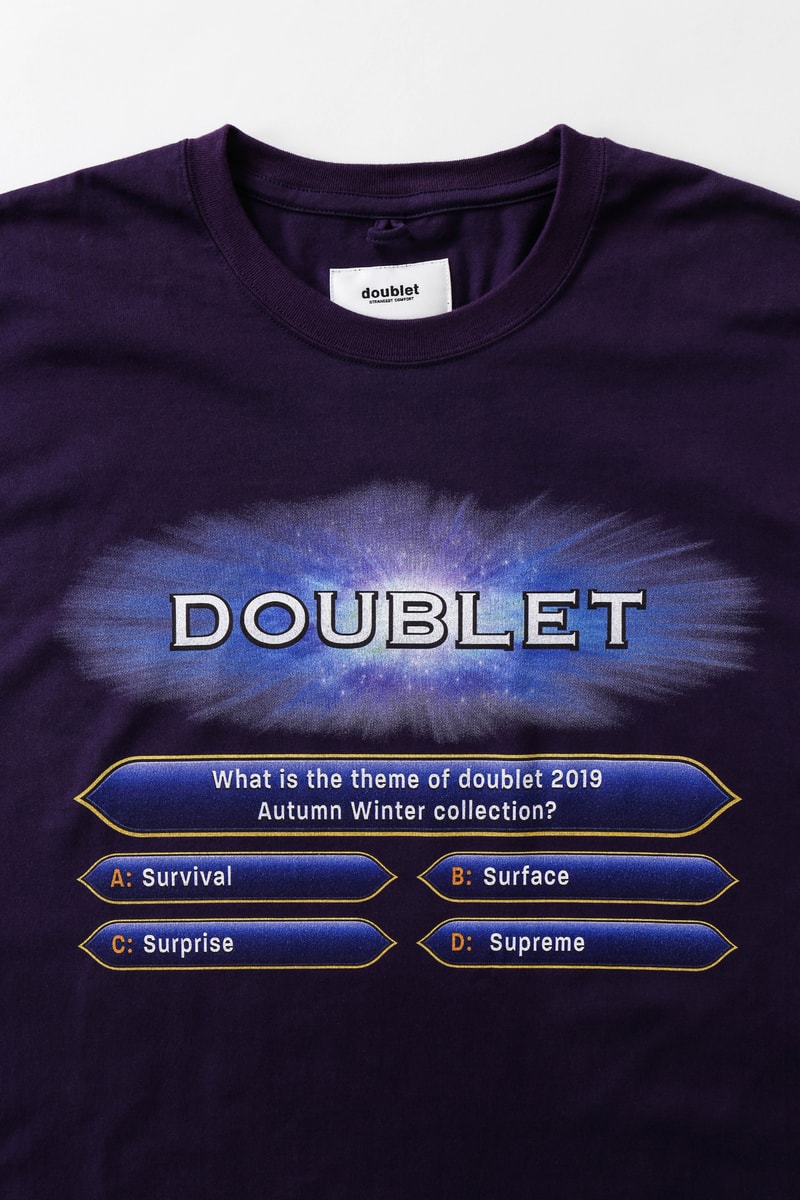 doublet wism ダブレット ウィズム クイズミリオネア コラボ Tシャツ オンライン