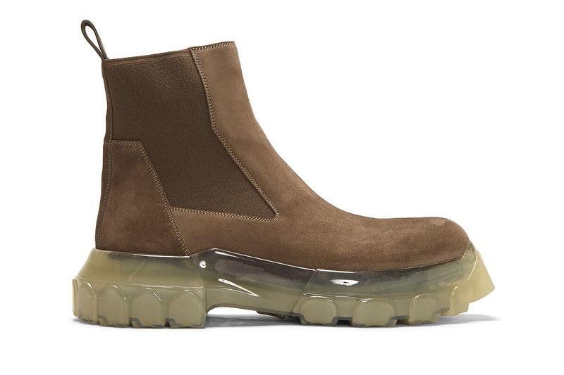 リック・オウエンス チェルシーブーツ Rick Owens Bozo Tractor Beetle  Boots Release Beige Brown Info Fall Winter 2019