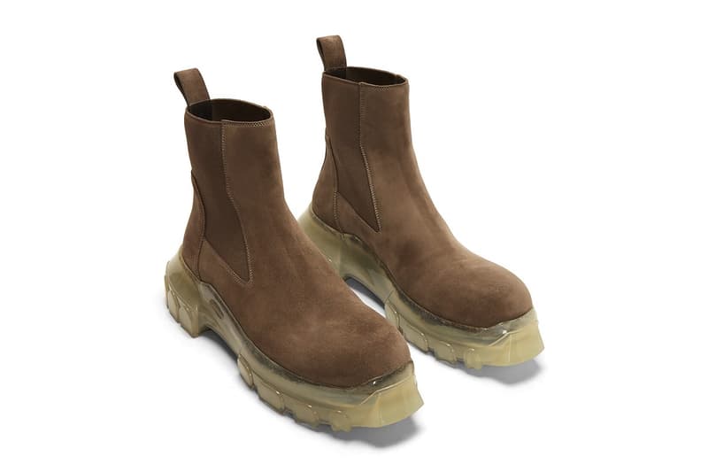 リック・オウエンス チェルシーブーツ Rick Owens Bozo Tractor Beetle  Boots Release Beige Brown Info Fall Winter 2019