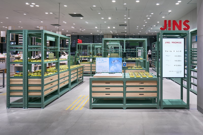 ジンズ JINS 銀座ロフト店 スキーマ建築計画 デザイン 設計 店内 スポンジ スコッチ・ブライト メガネ 眼鏡 