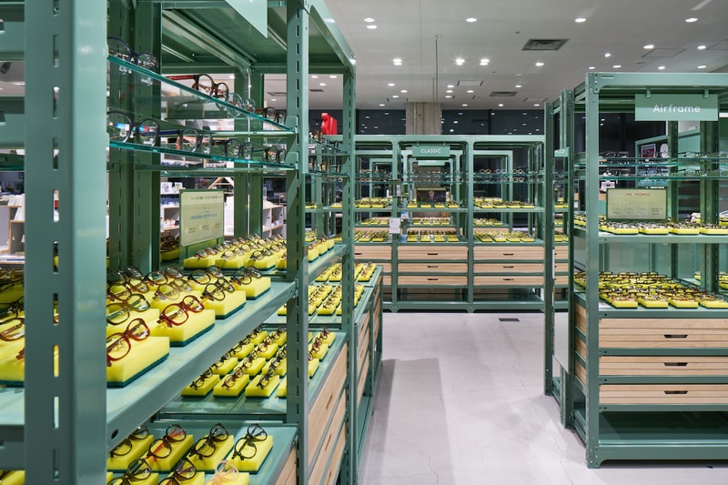 ジンズ JINS 銀座ロフト店 スキーマ建築計画 デザイン 設計 店内 スポンジ スコッチ・ブライト メガネ 眼鏡 