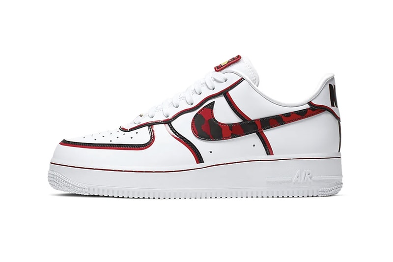 ナイキからデニス・ロッドマンを連想させるエアフォース1の新色が登場 Nike Air Force 1 07 LV8 White University Red Dennis Rodman Basketball hair release style color leopard pattern black