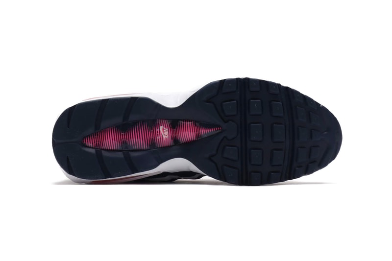 ナイキ 海の日 エアマックス95 Nike Air Max 95 Pink Blast Midnight Navy white air unit bubbles midsole 90s retro vintage footwear staple 95s stripes leather mesh sidewalls Swoosh Beaverton 