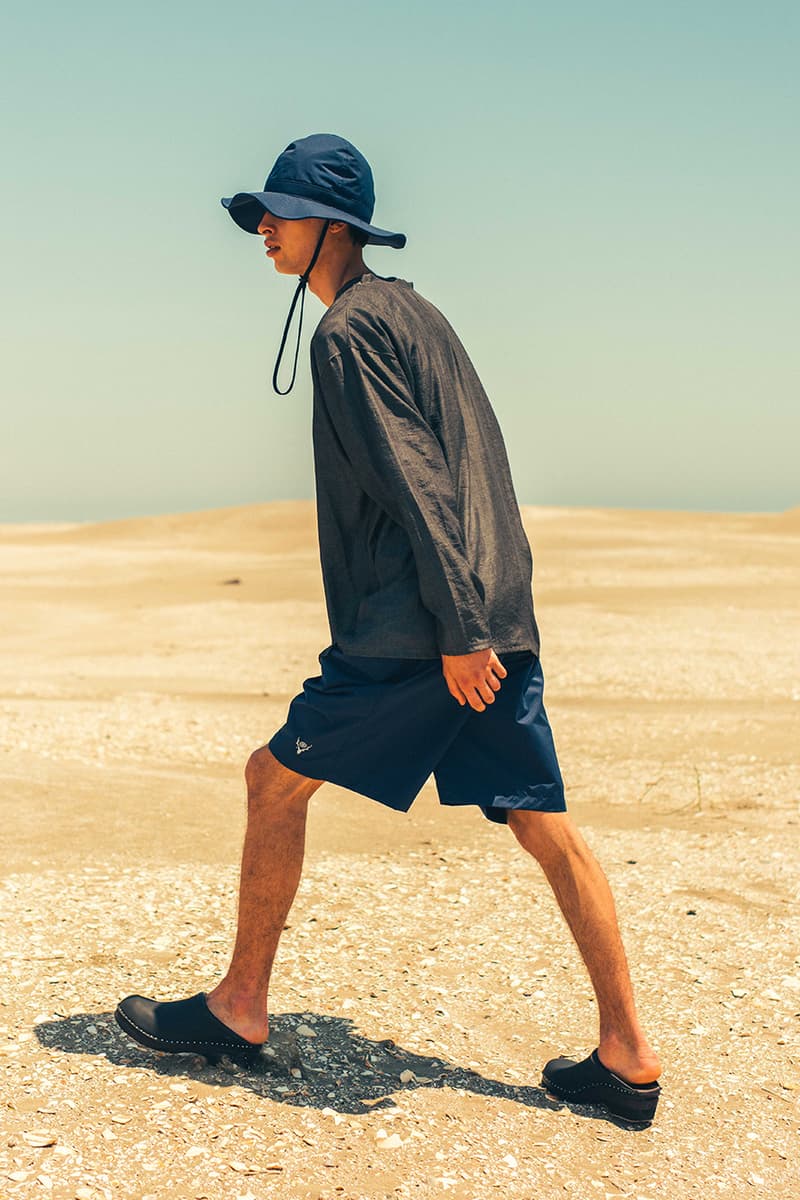 South2 West8 Spring Summer 2020 Lookbook outdoors beach weather summer hot windy wind unisex clothing NEPENTHES fishing paisley 