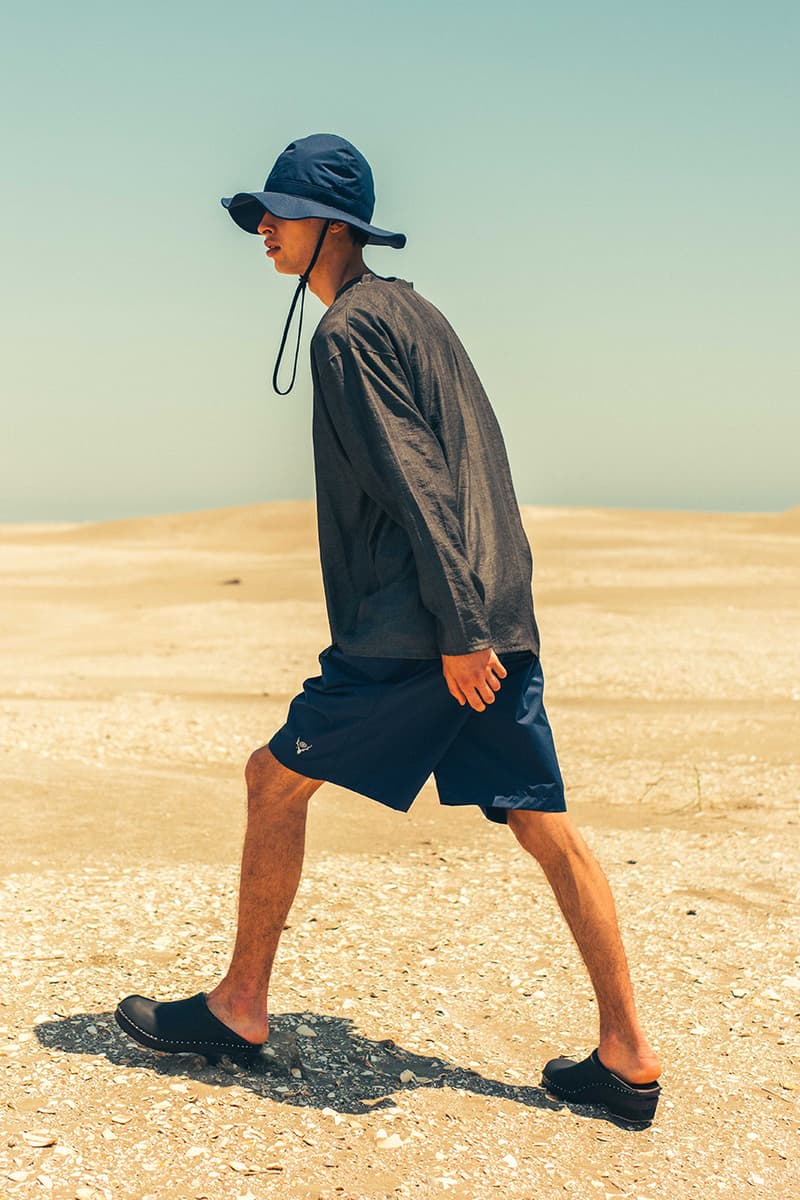 South2 West8 Spring Summer 2020 Lookbook outdoors beach weather summer hot windy wind unisex clothing NEPENTHES fishing paisley
