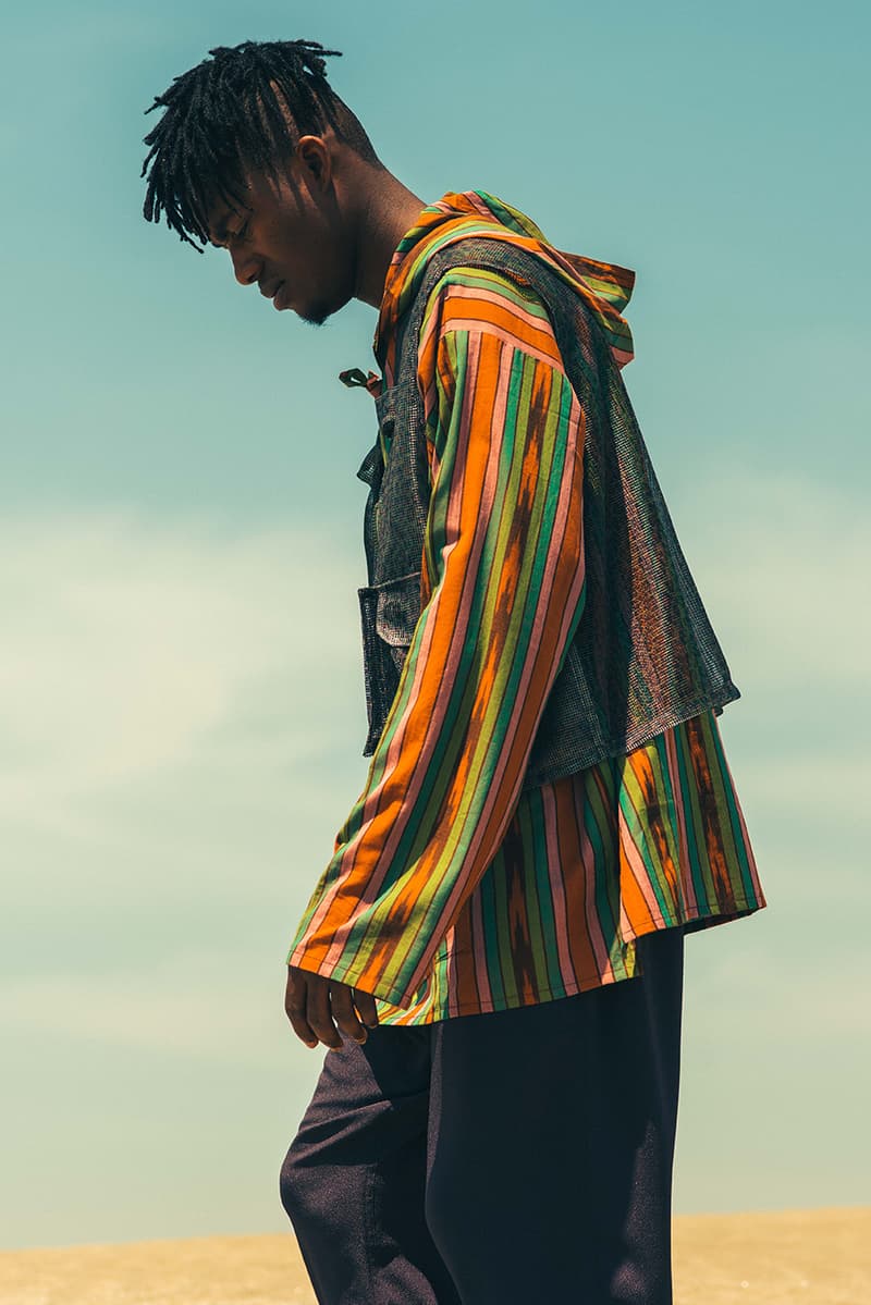 South2 West8 Spring Summer 2020 Lookbook outdoors beach weather summer hot windy wind unisex clothing NEPENTHES fishing paisley 