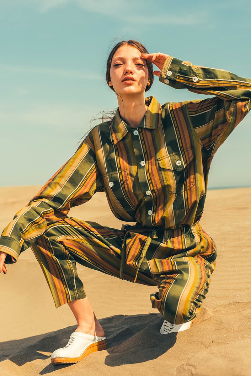 South2 West8 Spring Summer 2020 Lookbook outdoors beach weather summer hot windy wind unisex clothing NEPENTHES fishing paisley 
