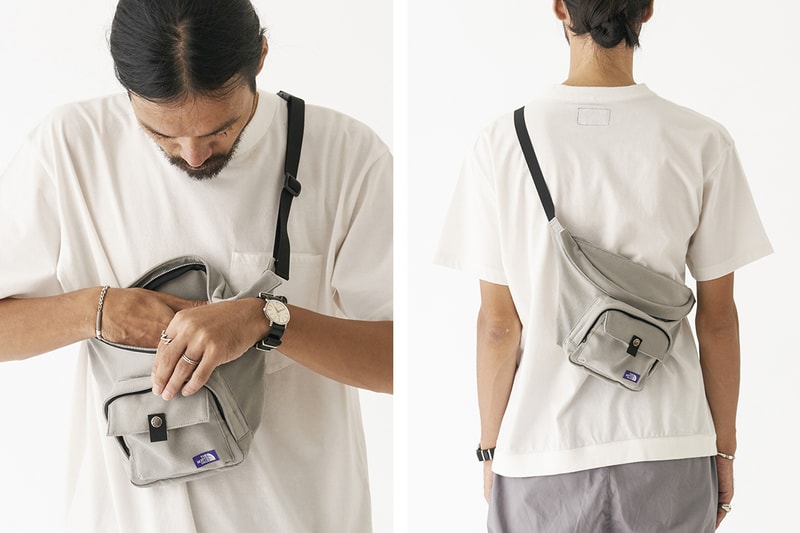 ノースフェイス パープルレーベル ナナミカ The North Face Purple Label Suede Waist Bags Beige Light Navy Black Ballistic Nylon ripstop fabric microfibre leather purple patch logo sewn branding pocket metal button 