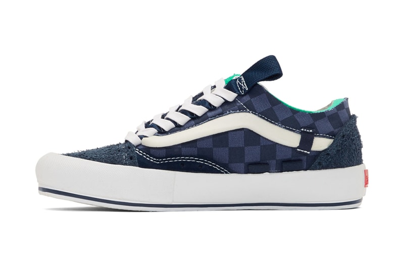 ヴァンズ オールド スクール Vans Old Skool Cap LX Dress Blue True White Racing Red Deconstructed pack american skate shoes foam upside down foxing logo side stripes skateboarding