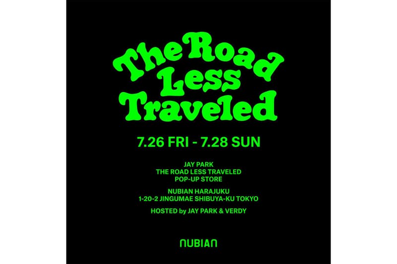 VERDY がアートワークを手がけた Jay Park の新盤リリースを記念するポップアップが NUBIAN 原宿店にて開催  The Road Less Traveled the latest album release pop up launch nubian tokyo harajuku