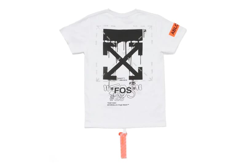 Virgil Abloh x Simon Brown MCA Chicago Apparel release info drop date price stockist museum of contemporary art "FIGURES OF SPEECH" exhibition off-white pyrex FOS # blue hoodie tees t-shirts